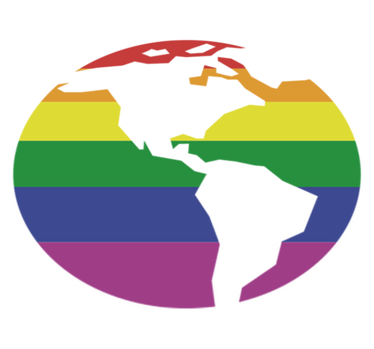 World map vinyl rug gay pride design - TenStickers