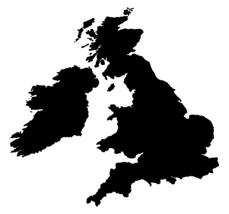 World map vinyl rug monochrome england map - TenStickers