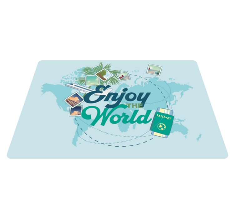 World map vinyl rug enjoy the world's beauty - TenStickers