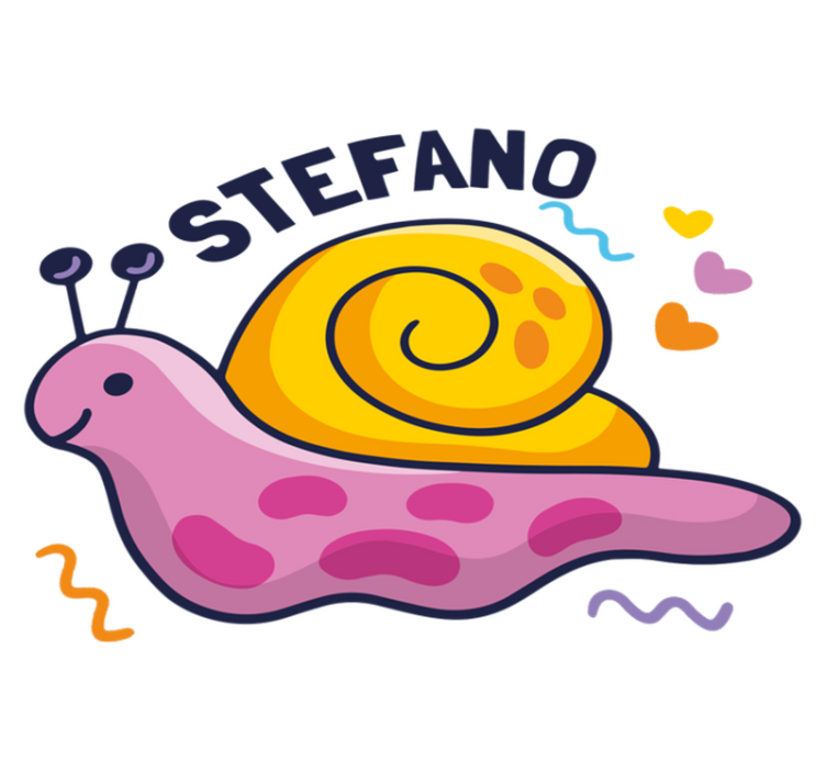 Kids vinyl rug colorful snail personalized - TenStickers