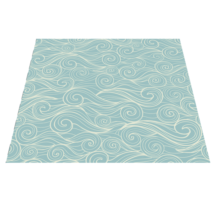 Vinyl rug bathroom ocean wave design - TenStickers