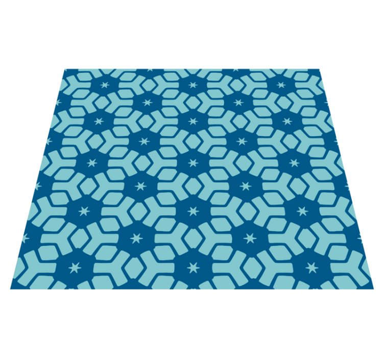 Vinyl rug bathroom blue tile design - TenStickers