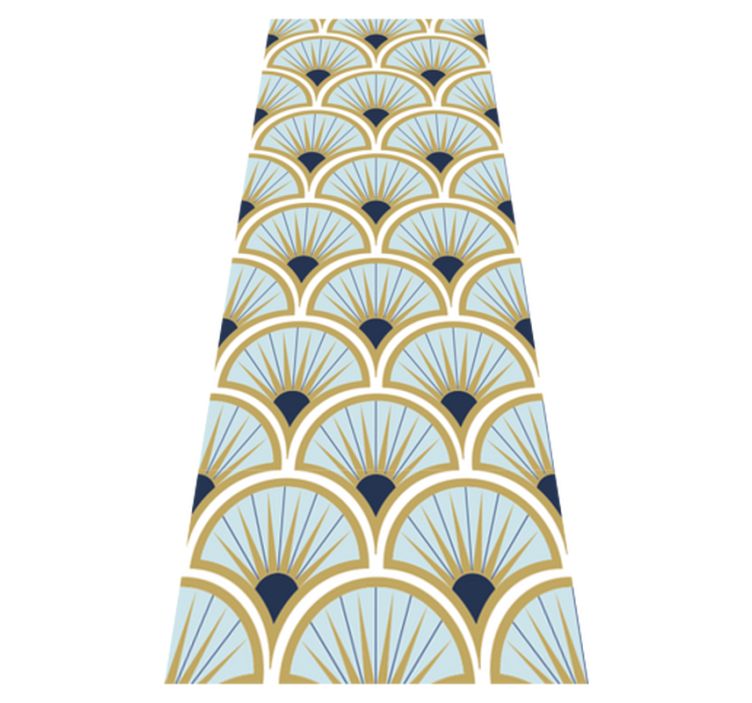 Vinyl rug bathroom in art deco blue shades - TenStickers