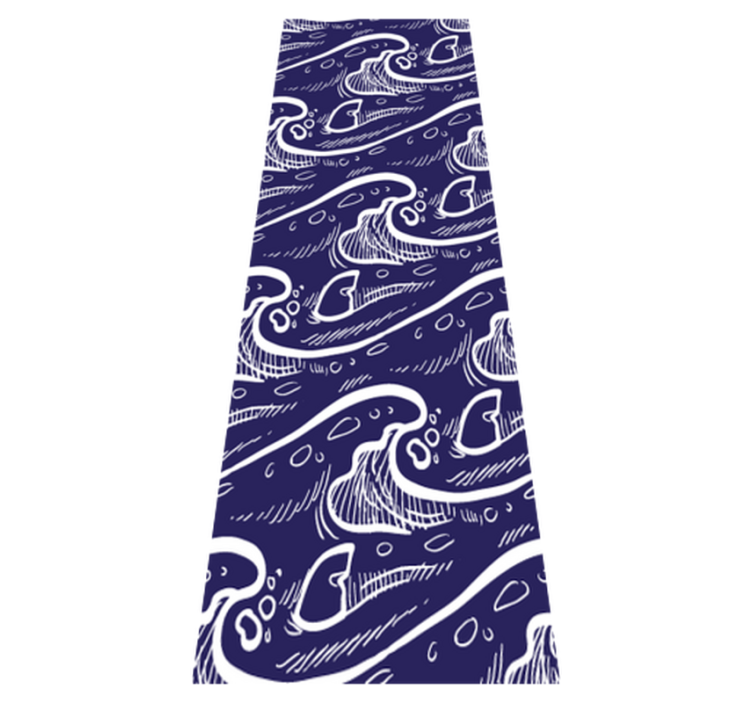 Vinyl rug bathroom with blue wave pattern design - TenStickers