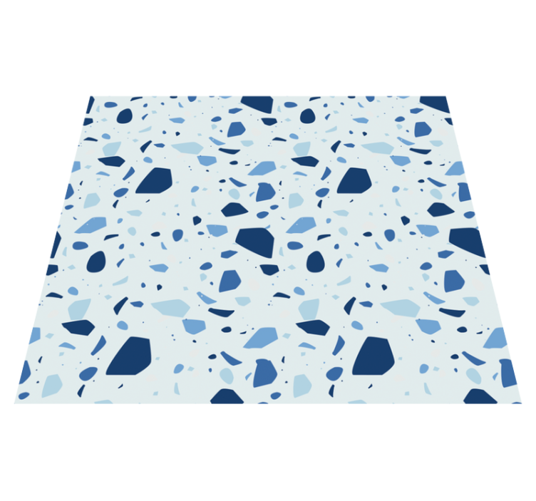 Vinyl rug bathroom in blue terrazzo design - TenStickers