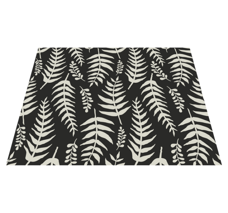 Vinyl rug bathroom black ferns design - TenStickers