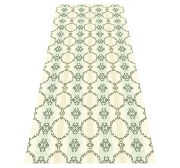 Vinyl rug bathroom vintage french striped floral design - TenStickers