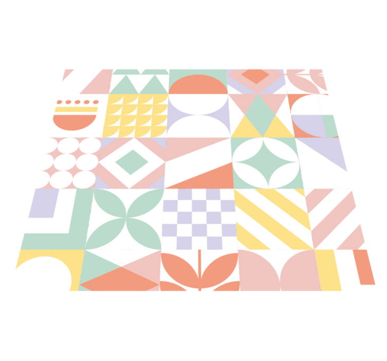 Vinyl rug bathroom in unique shapes - TenStickers