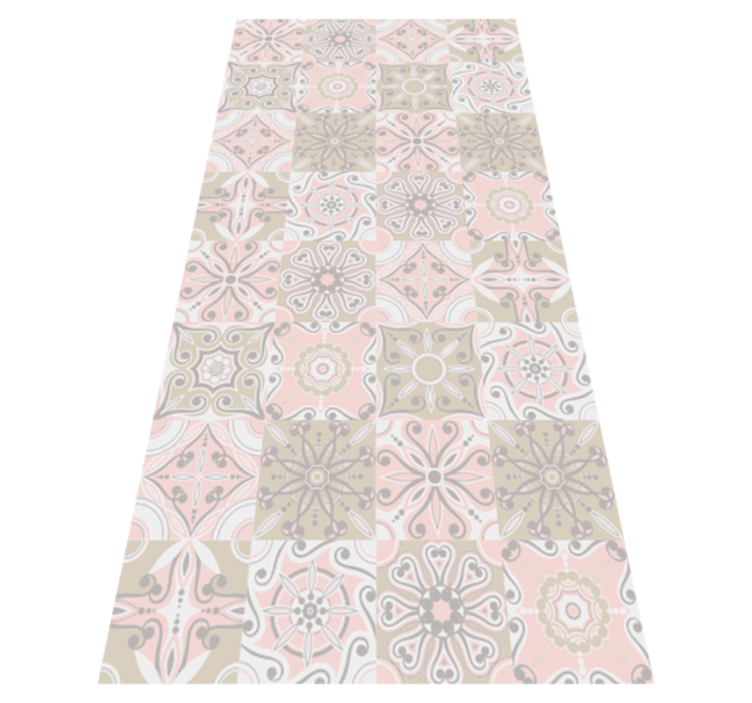 Vinyl rug bathroom in pink and grey tile - TenStickers