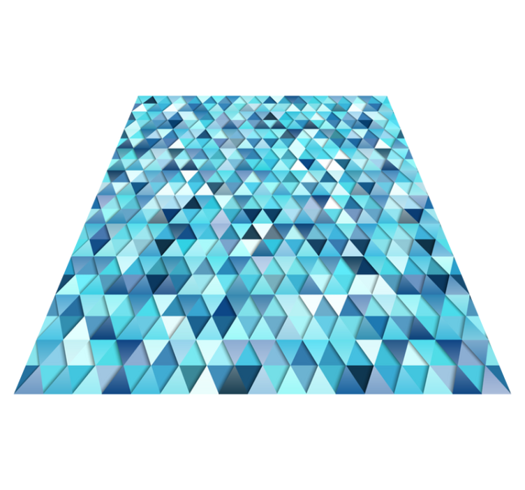 Vinyl rug bathroom geometric blue abstract design - TenStickers