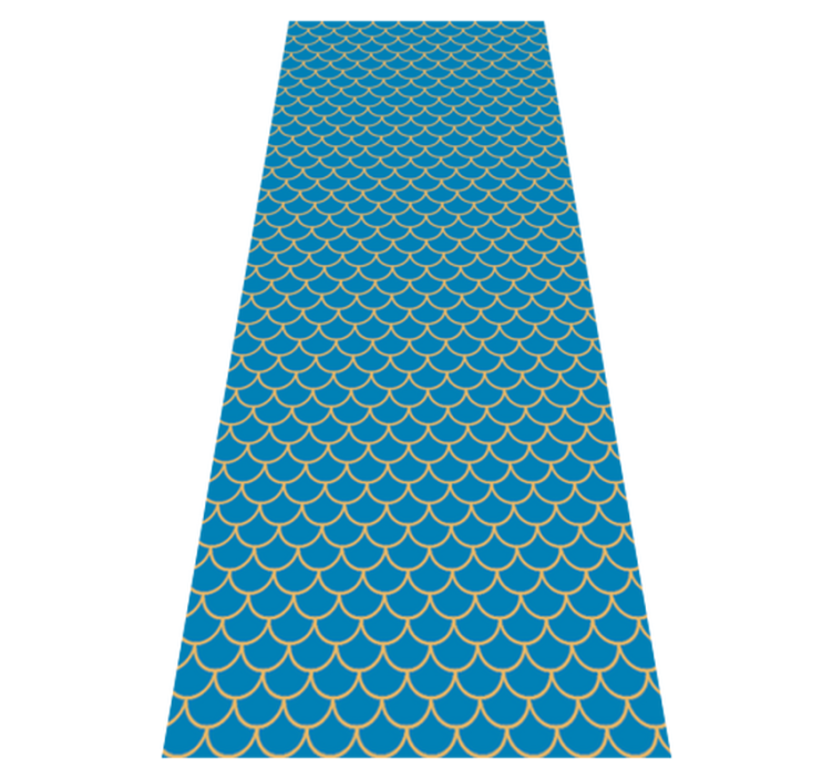 Vinyl rug bathroom blue fish scale design - TenStickers