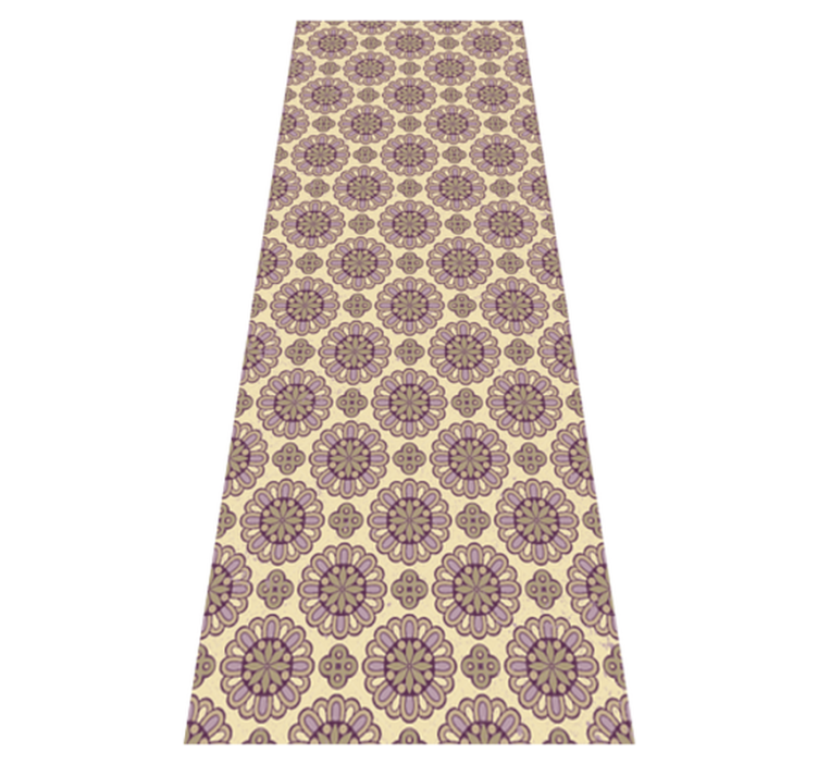 Vinyl rug bathroom in purple ethnic mandala style - TenStickers