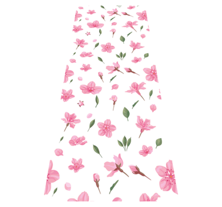 Vinyl rug bathroom watercolor pastel pink blossoms - TenStickers