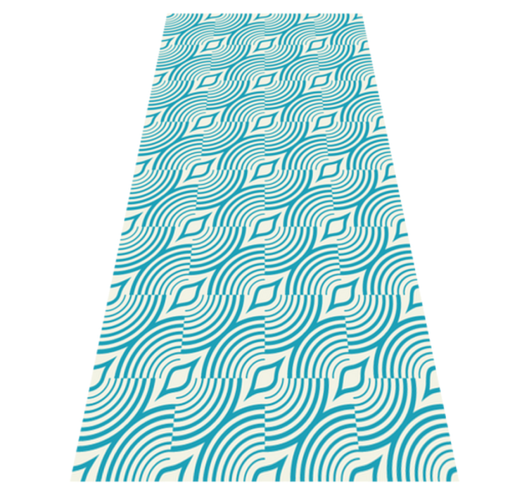 Vinyl rug bathroom with blue sea pattern lines - TenStickers