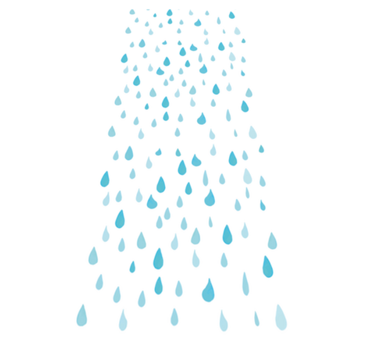 Vinyl rug bathroom blue watercolor water drops - TenStickers