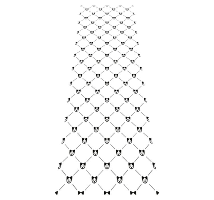 Vinyl rug bathroom black and white dog pattern - TenStickers