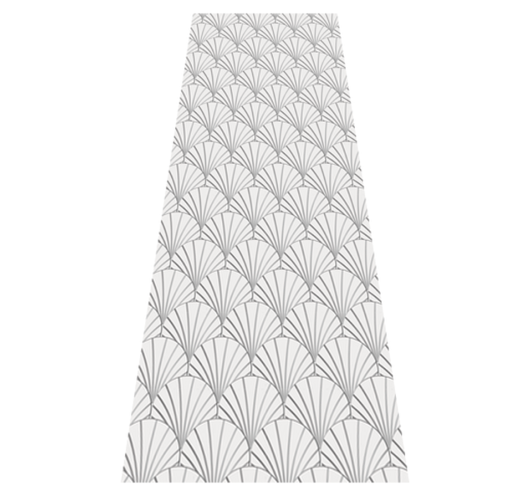 Vinyl rug bathroom art deco white shell design - TenStickers