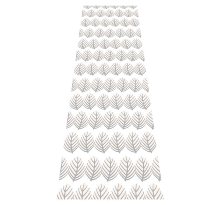 Vinyl rug bathroom with grey leaf pattern - TenStickers