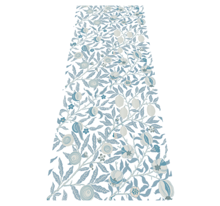 Vinyl rug bathroom blue flowers victorian style - TenStickers