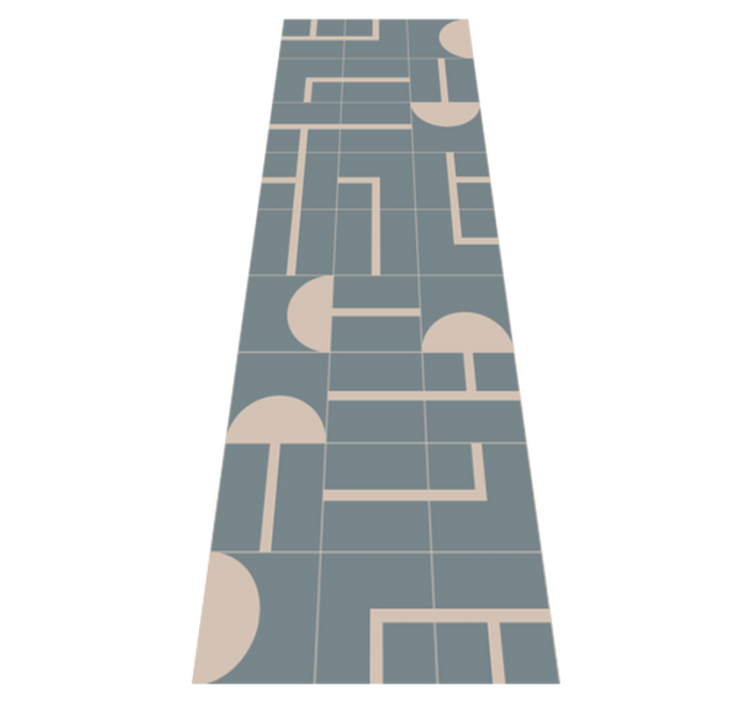 Vinyl rug bathroom greyish blue geometric design - TenStickers