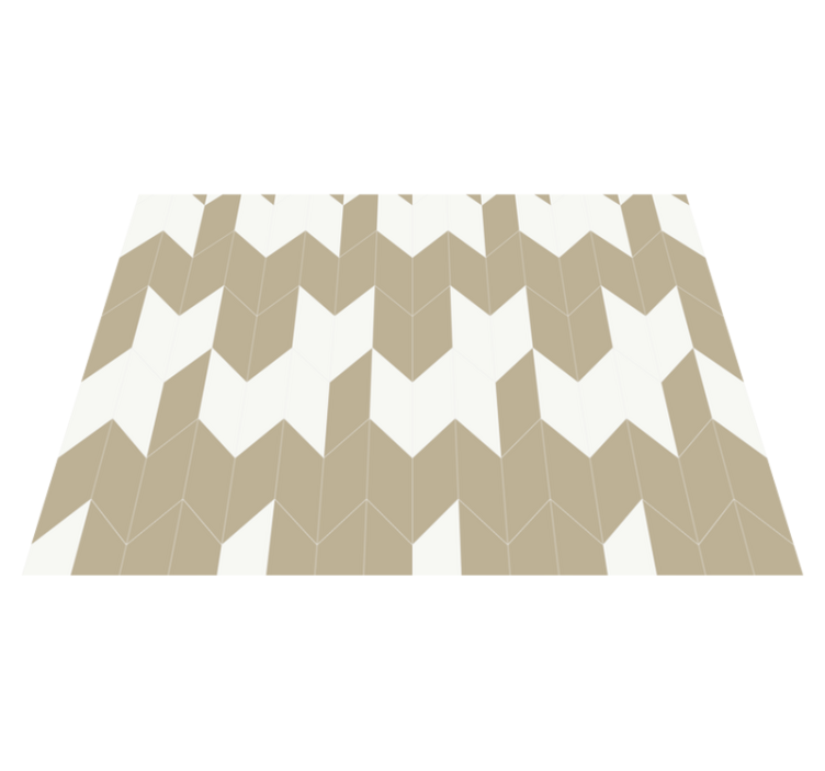 Vinyl rug bathroom white and beige geometric pattern - TenStickers