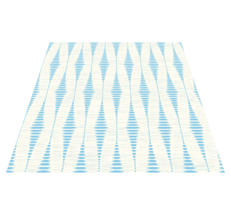 Geometric vinyl rug in light blue rabaul ikat - TenStickers