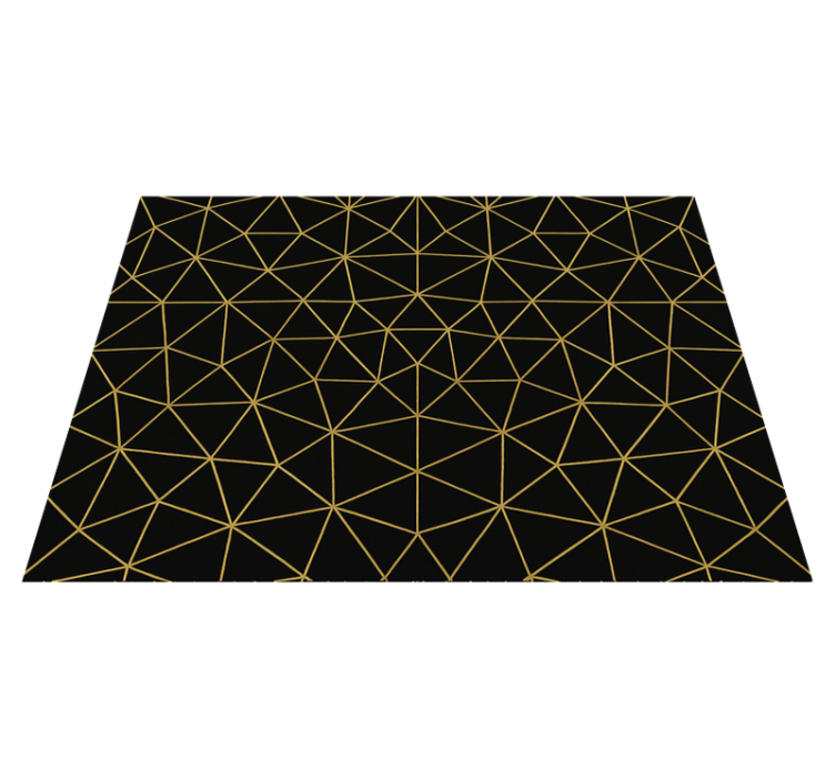 Geometric vinyl rug midnight gold geometric web - TenStickers