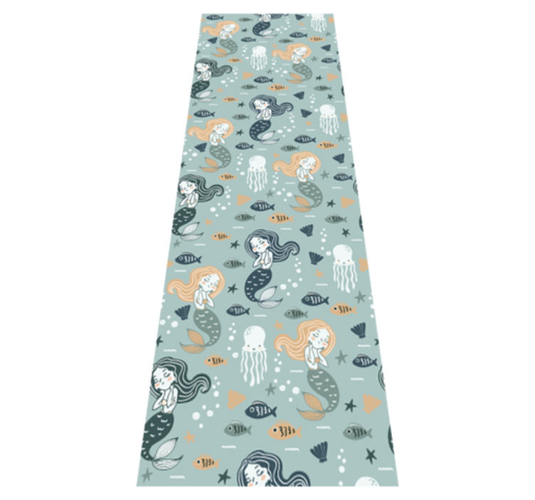 Bedroom vinyl rug with blue magic mermaid design - TenStickers