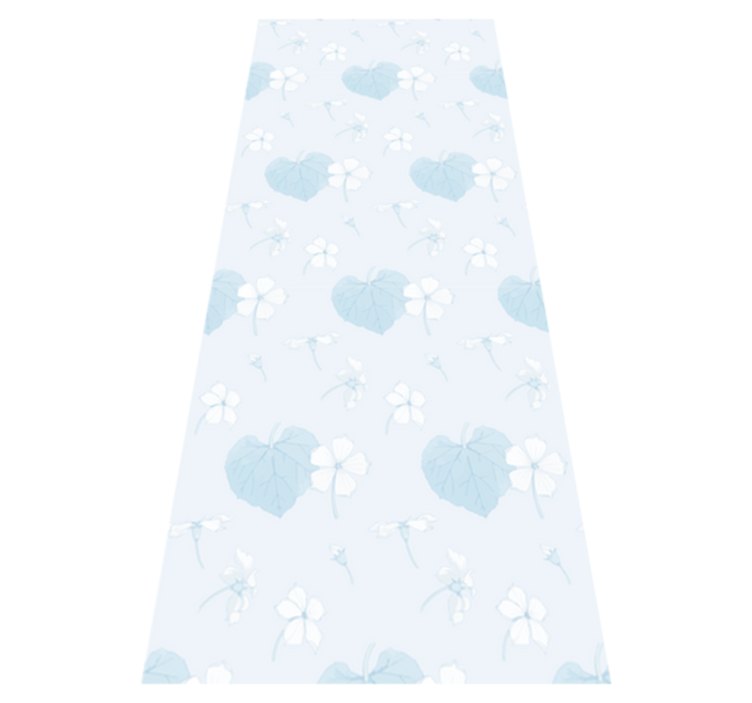 Bedroom vinyl rug with 80's floral blue design - TenStickers