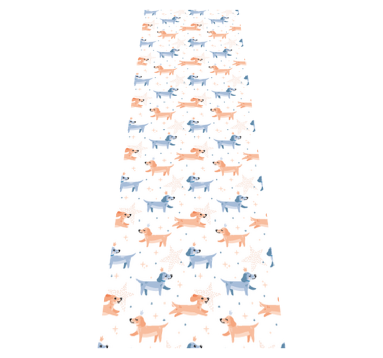 Cute dogs with crown bedroom vinyl rug - TenStickers