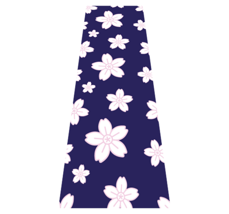 Bedroom vinyl rug with vintage plum blossom design - TenStickers