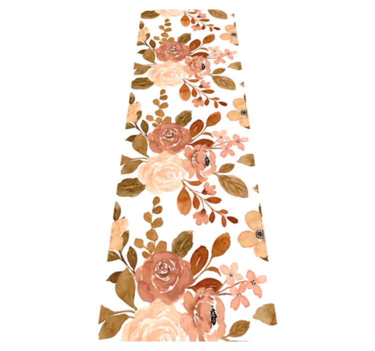 Elegant pink pastel flowers bedroom vinyl rug - TenStickers