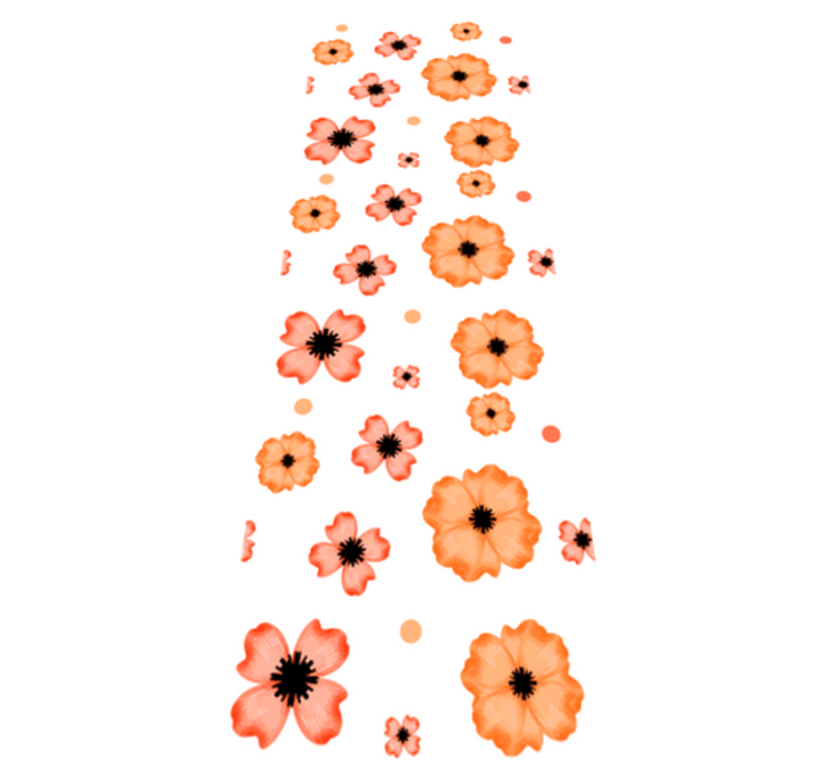 Bedroom vinyl rug in orange and pink watercolor - TenStickers