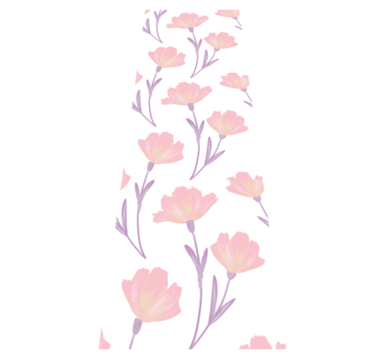 Bedroom vinyl rug with minimalistic watercolor wildflowers - TenStickers