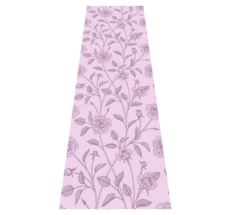 Bedroom vinyl rug purple vintage rose painting - TenStickers