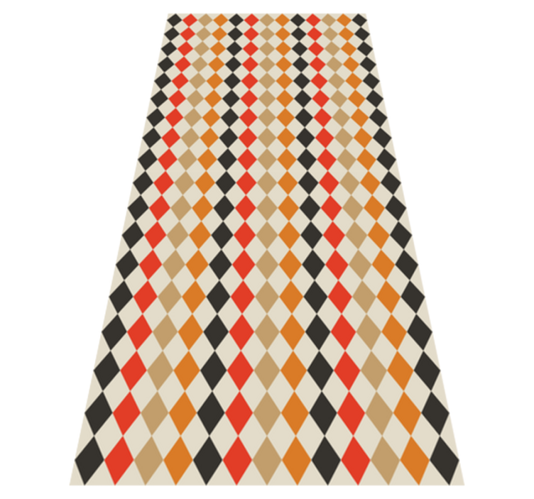 Bedroom vinyl rug with retro 80s multicolored diamonds - TenStickers