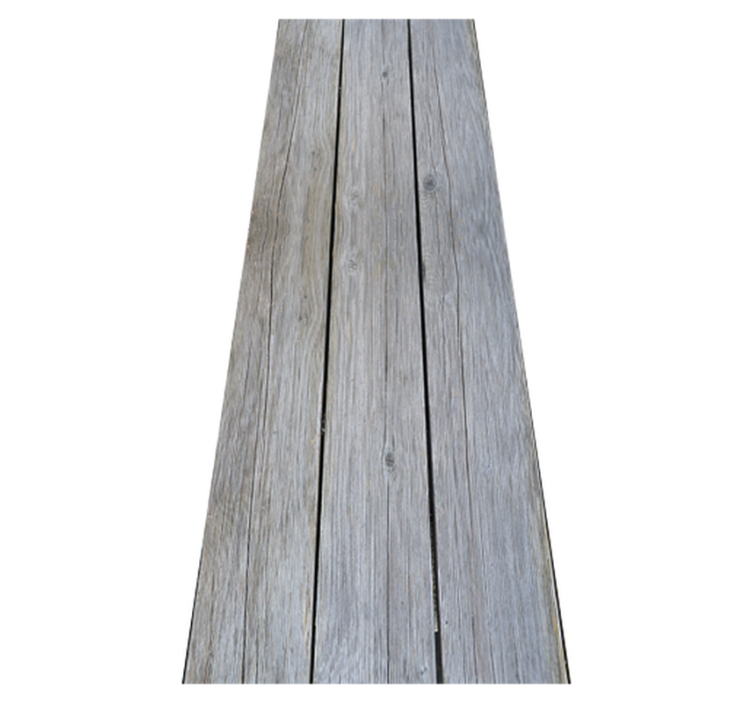 Bedroom vinyl rug in nordic gray raw wood style - TenStickers