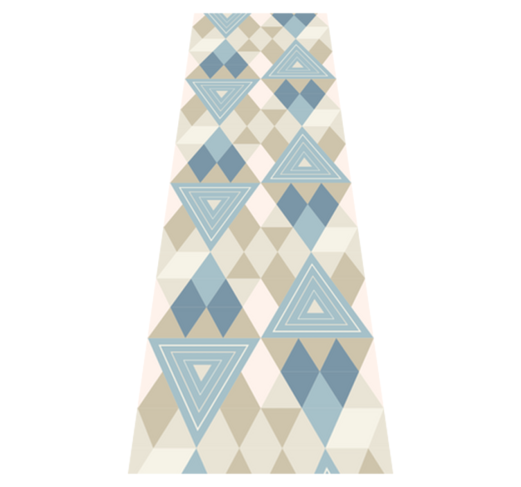 Bedroom vinyl rug in nordic geometric blue pattern - TenStickers