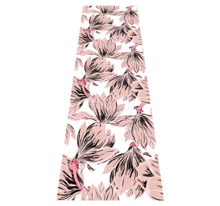 Bedroom vinyl rug with close-up white and pink magnolia - TenStickers