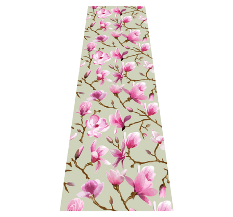 Bedroom vinyl rug featuring beautiful purple magnolia - TenStickers