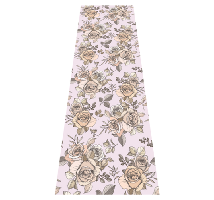 Bedroom vinyl rug with shabby chic rose design - TenStickers
