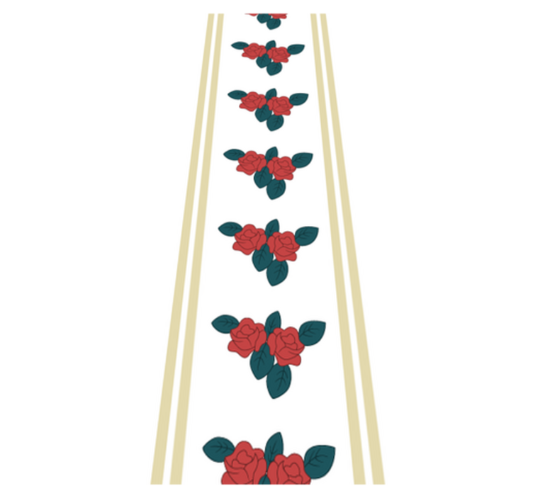 Bedroom vinyl rug shabby chic red roses design - TenStickers