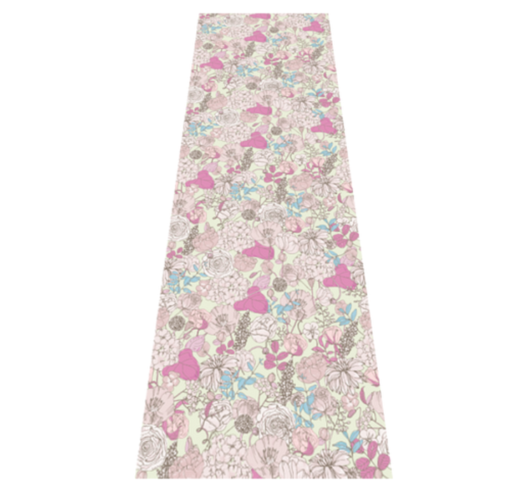 Floral grandmillenial style bedroom vinyl rug - TenStickers