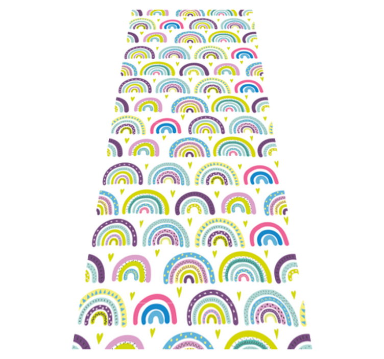 Bedroom vinyl rug with colorful abstract rainbows - TenStickers