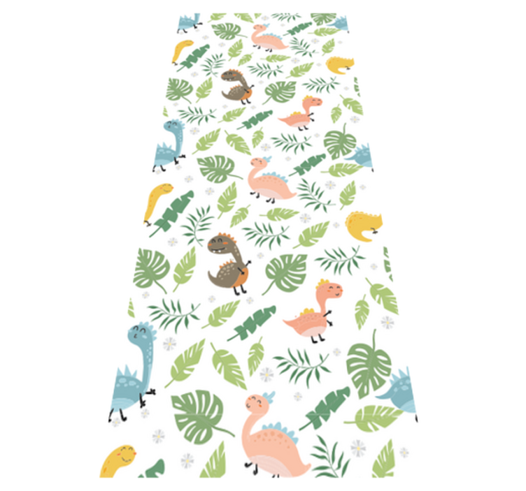 Pastel forest dinosaurs bedroom vinyl rug - TenStickers