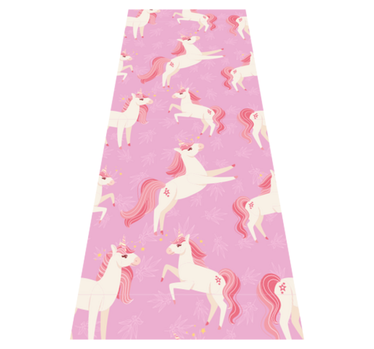 Bedroom vinyl rug with pastel unicorns and flowers - TenStickers
