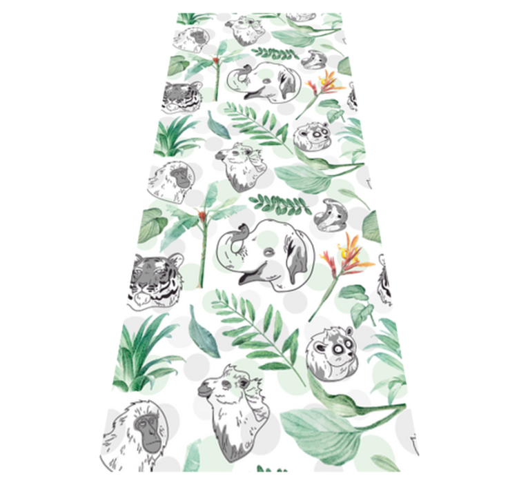 Bedroom vinyl rug with watercolor tropical animals - TenStickers