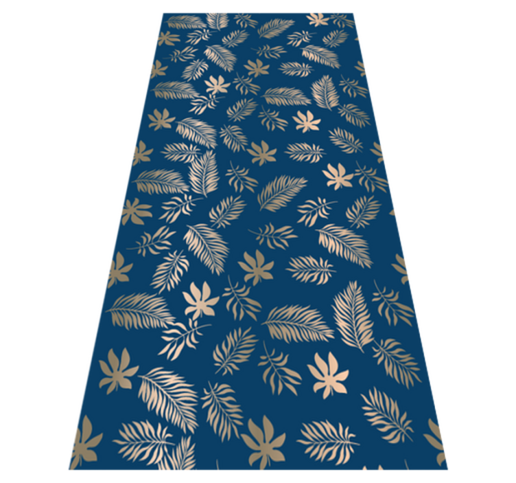 Bedroom vinyl rug with african blue flower design - TenStickers