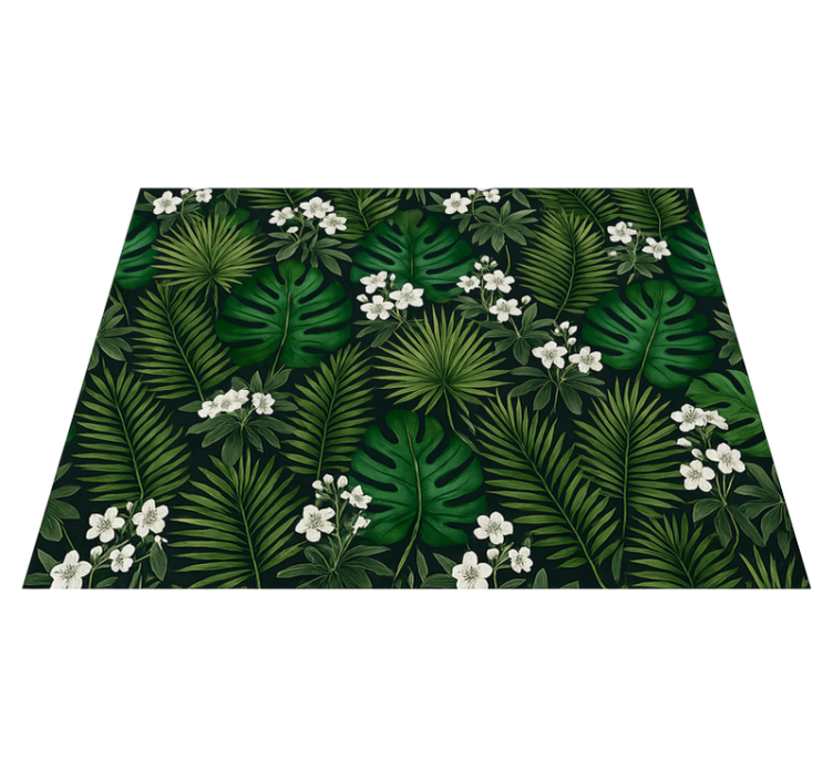 Green exotic nature bedroom vinyl rug - TenStickers