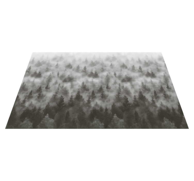 3d foggy mysterious mountain bedroom vinyl rug - TenStickers